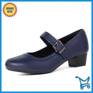 Women's Orthopedic Mary Janes Low Chunky Heel Pumps for Bunions Work Shoes